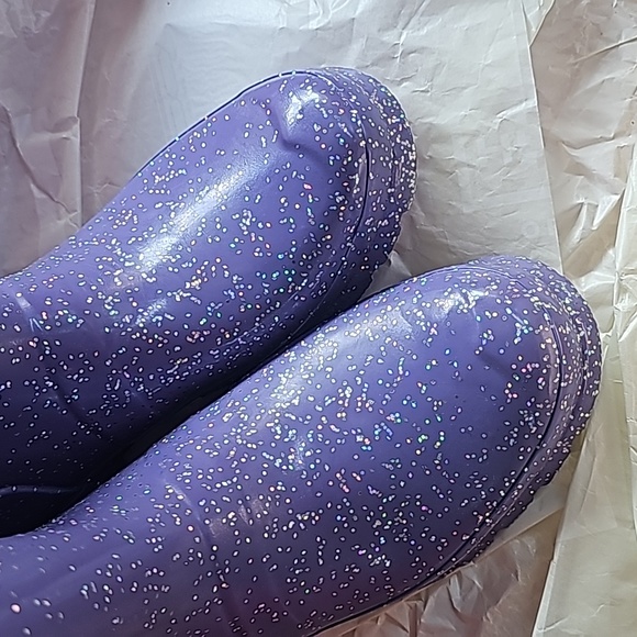 NWT Girls Purple Glitter Hunter Boots - Picture 3 of 6